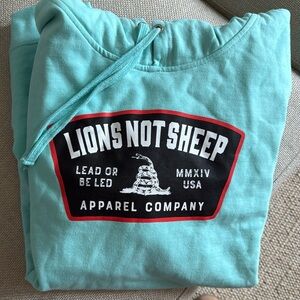 Lions Not Sheep Hooded Sweatshirt NWOT